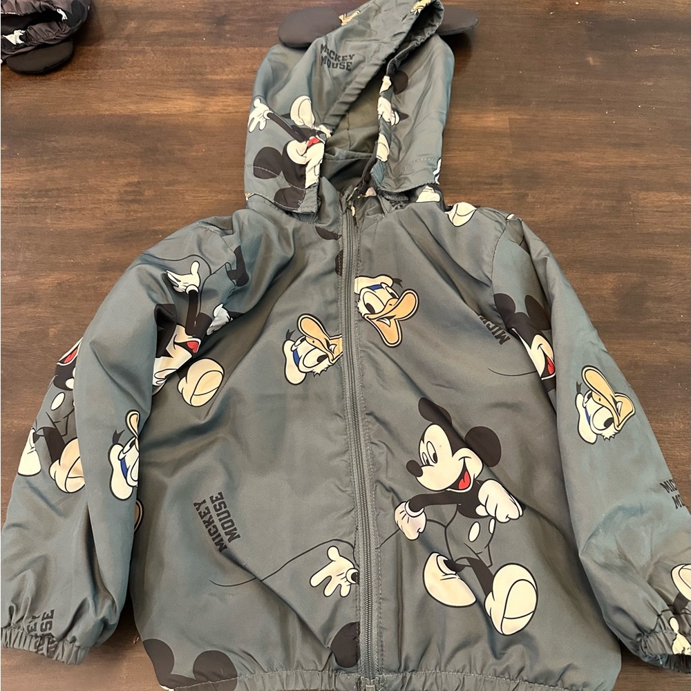 H&M Kids Gray Mickey Mouse & Friends Raincoat